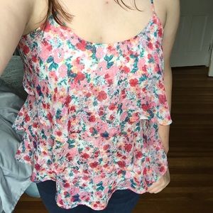 Floral Ruffle Top