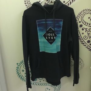 black graphic hollister hoodie