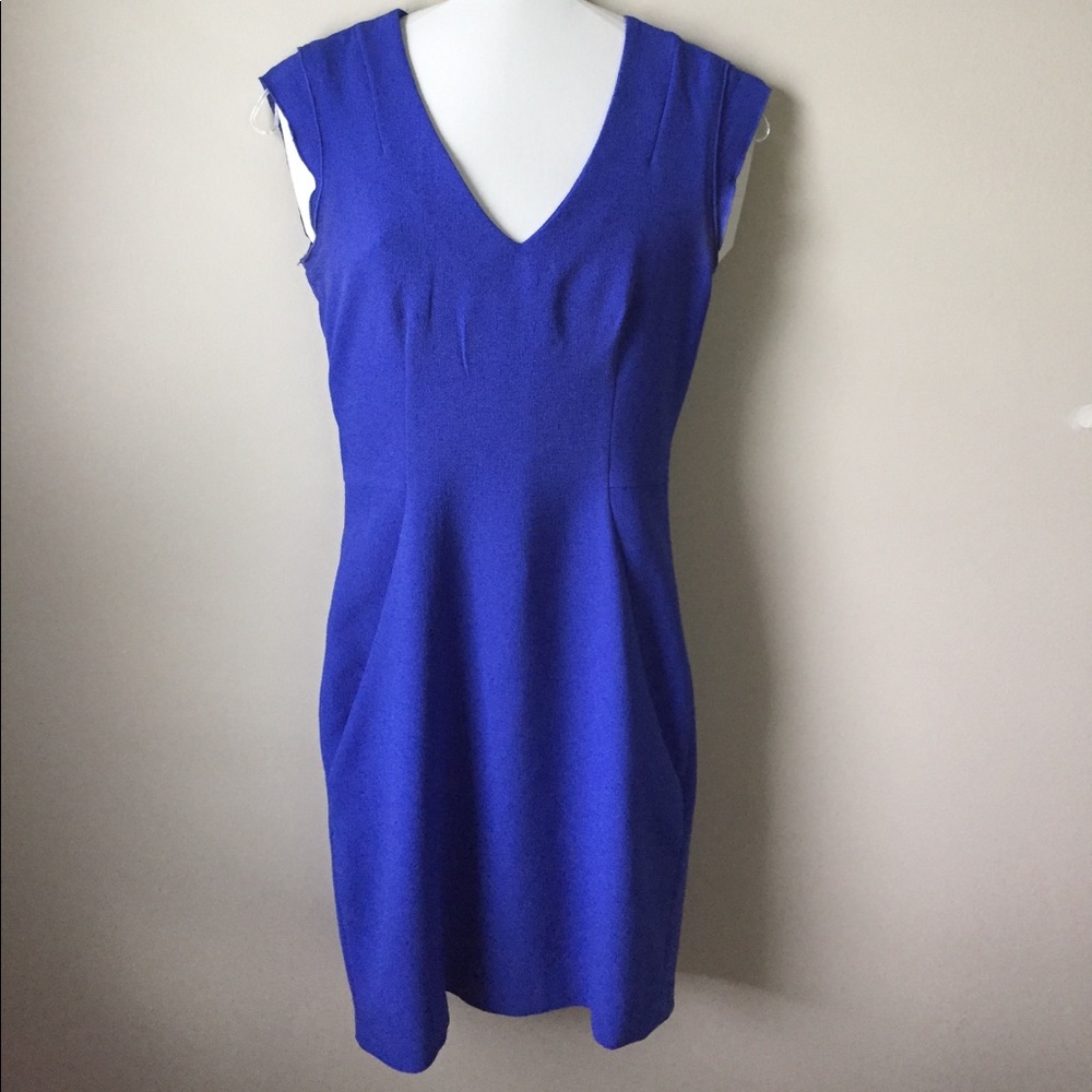 H&M V neck, periwinkle dress