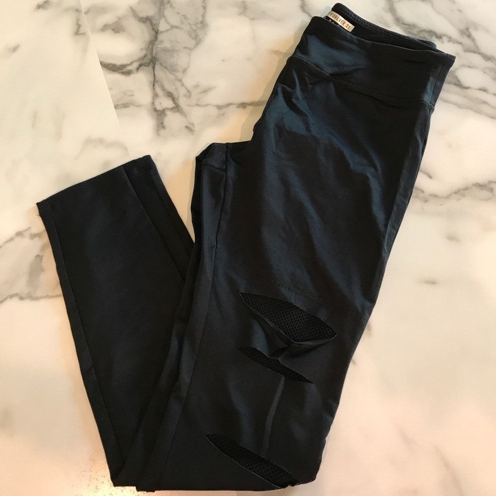NWOT Forever 21 ripped mesh leggings