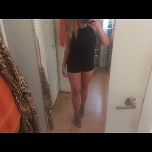 Black open back romper