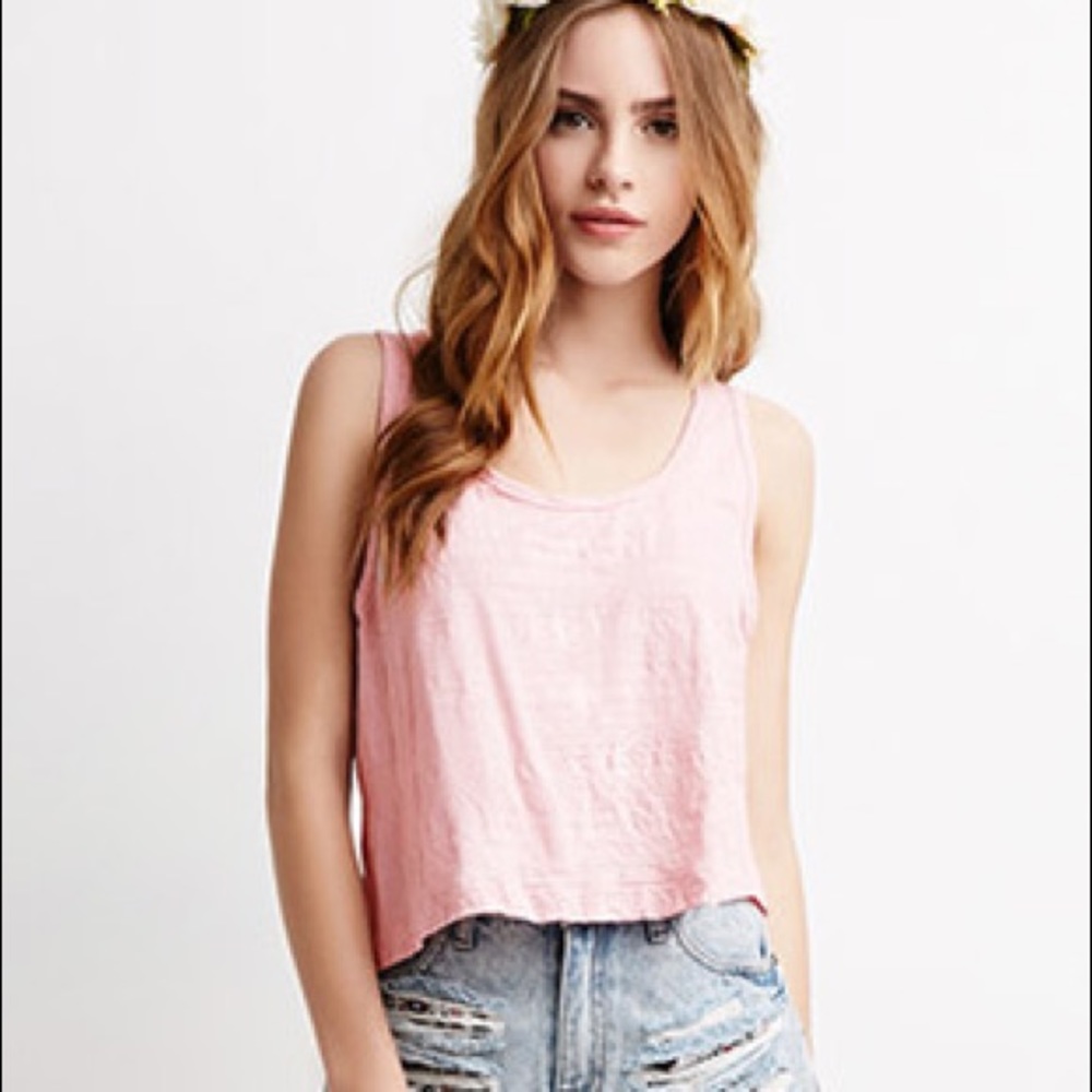 Buttoned tulip-back pointelle tank in pink