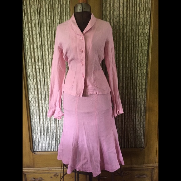 Willi Smith Dresses & Skirts - Pink Linen Dress 🌸 Jacket & Skirt