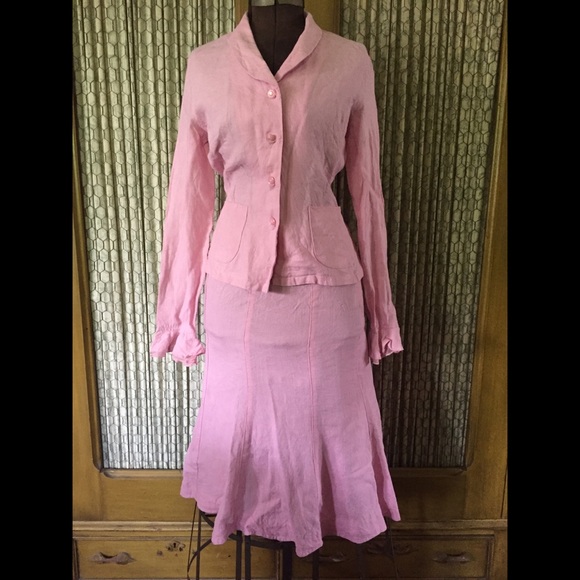 Pink Linen Dress 🌸 Jacket & Skirt - Picture 8 of 8