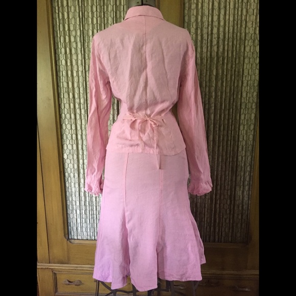Pink Linen Dress 🌸 Jacket & Skirt - Picture 2 of 8