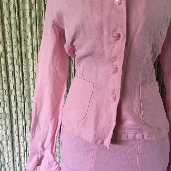 Pink Linen Dress 🌸 Jacket & Skirt - Picture 4 of 8