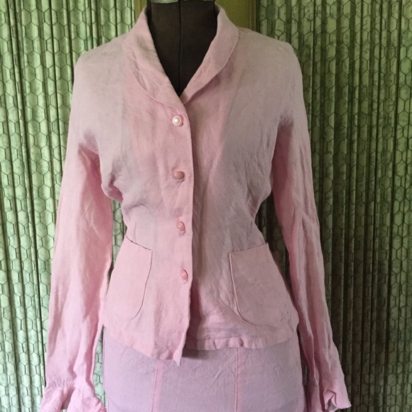 Pink Linen Dress 🌸 Jacket & Skirt - Picture 7 of 8