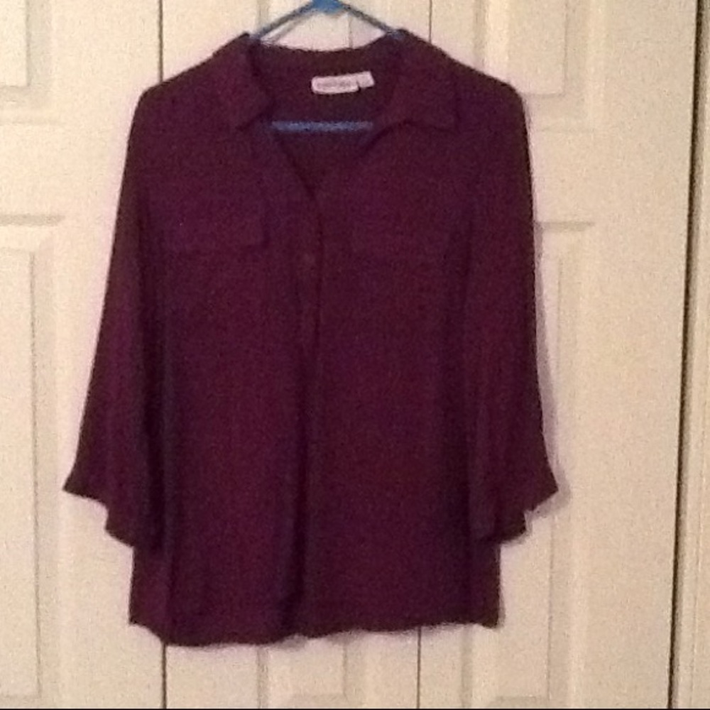 Henley button down blouse.