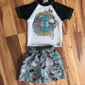 Boys Pirate Swimsuit Set