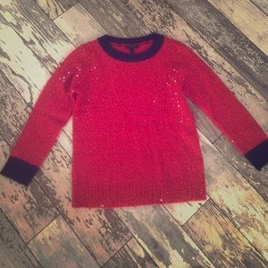 J crew red and blue sparkly sweater