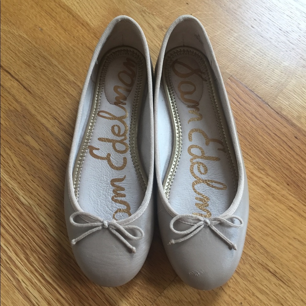 Nearly New, Leather Sam Edelman Beige Flats