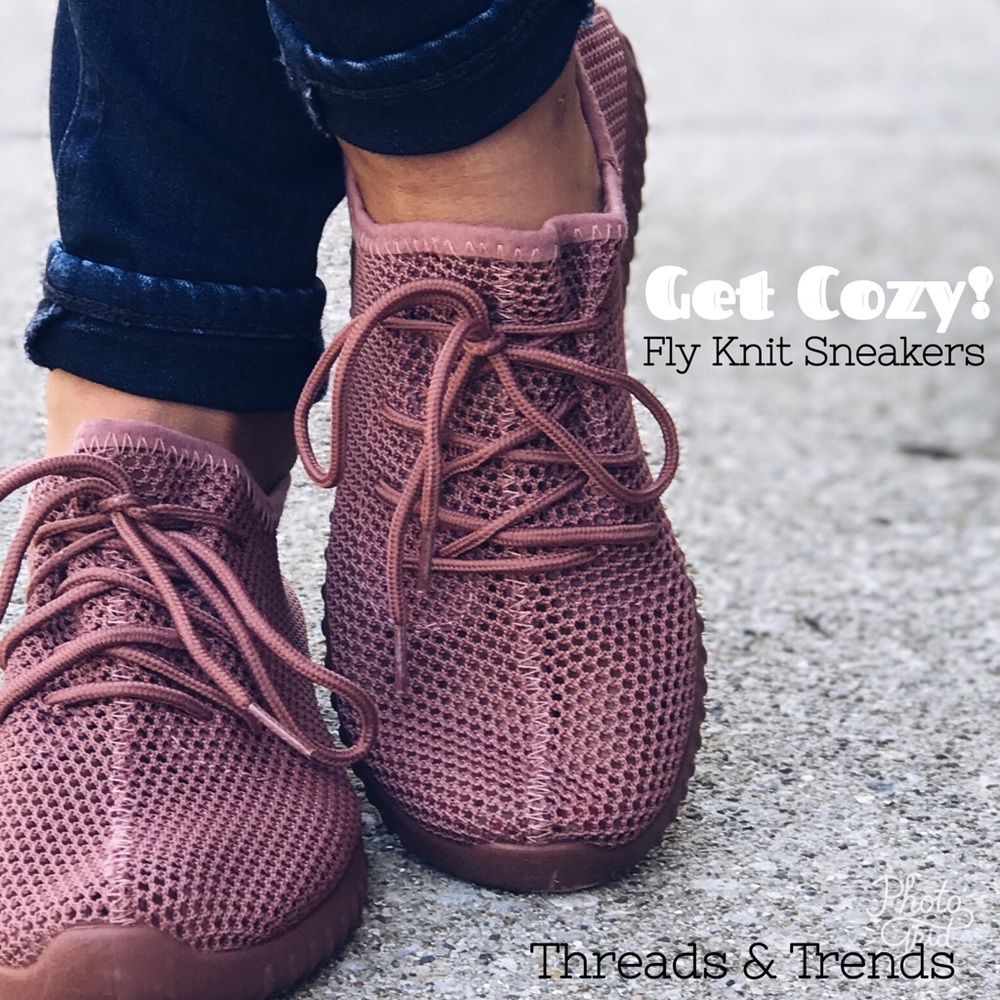 RESTOCKED! Black Fly Knit Sneakers - Picture 4 of 5