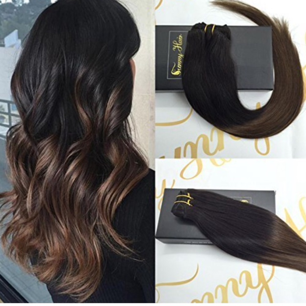 16"  Ombre Color hair extensions clip in SALE