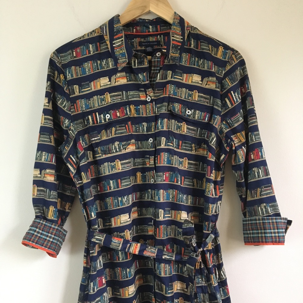 SOLD Tommy Hilfiger Book Print Shirt Dress SOLD - Picture 1 of 8