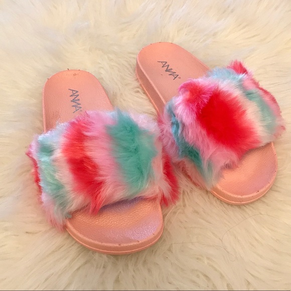 •LAST 1• Cotton Candy Furry Slides 🍬 - Picture 6 of 8