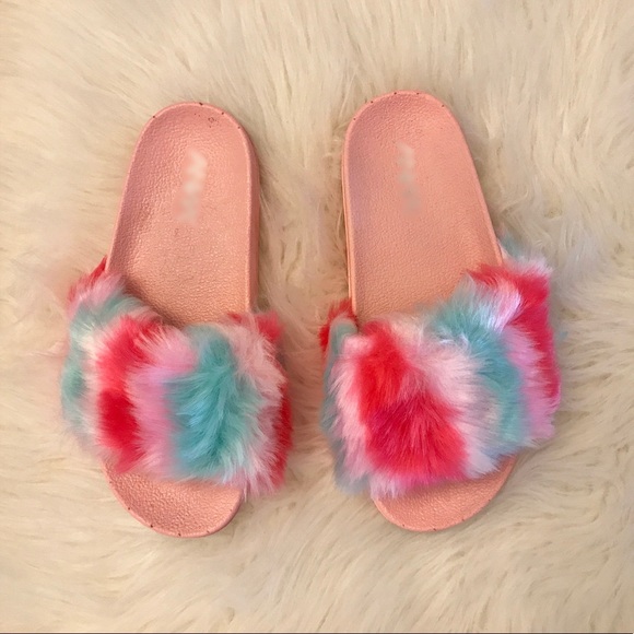•LAST 1• Cotton Candy Furry Slides 🍬 - Picture 7 of 8