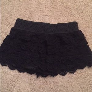 Black lace shorts