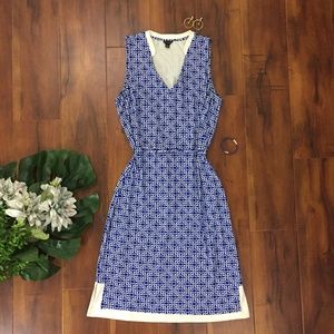 Ann Taylor Sleeveless Dress • Blue and White