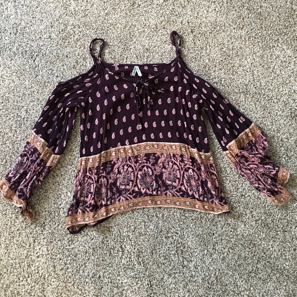 Paisley Open Shoulder Top