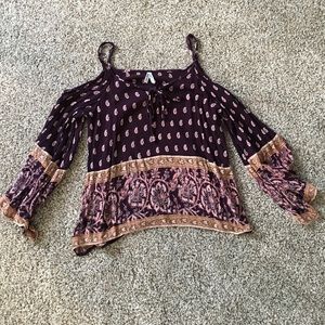 Paisley Open Shoulder Top