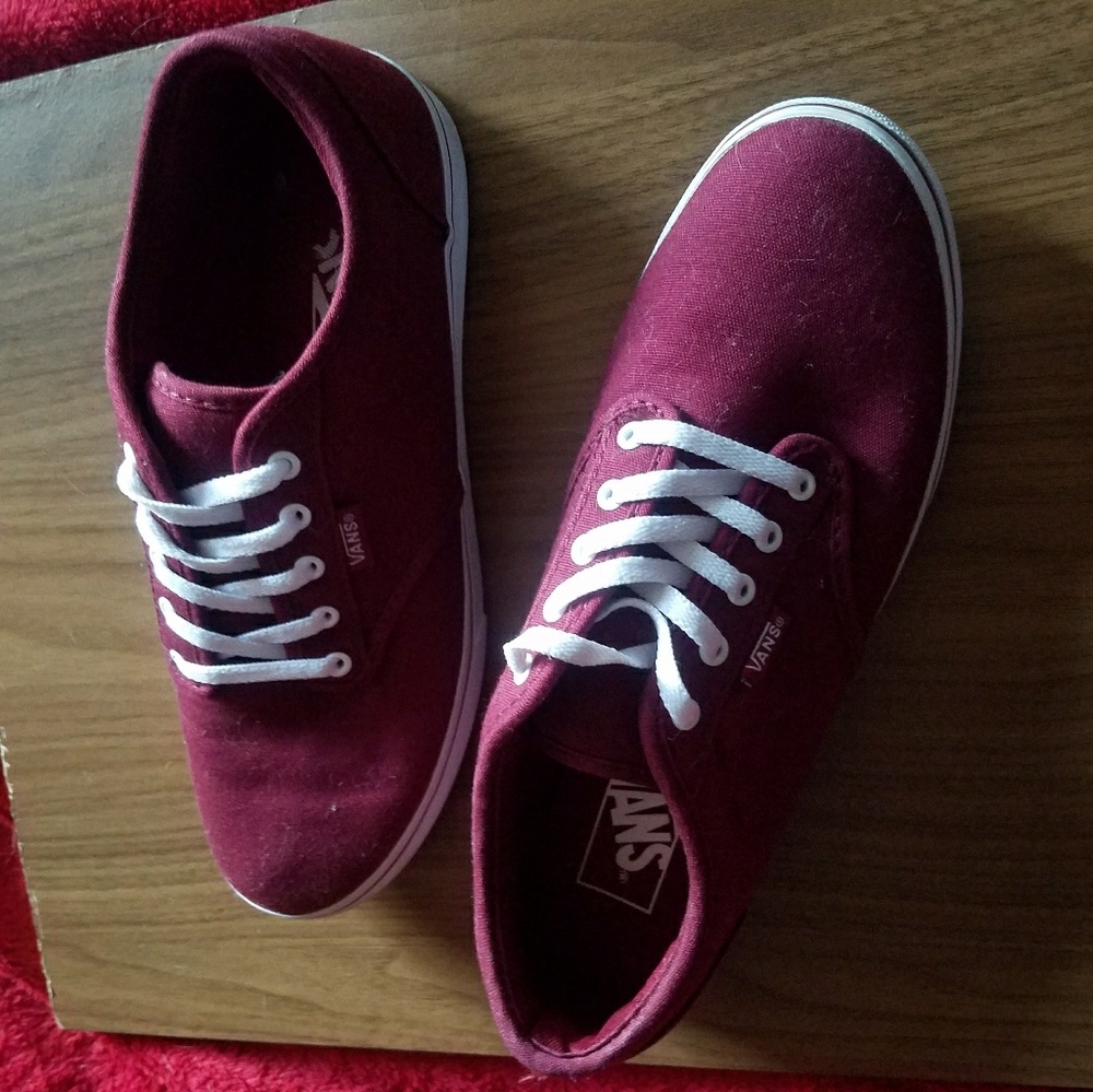 Burgundy/White Vans