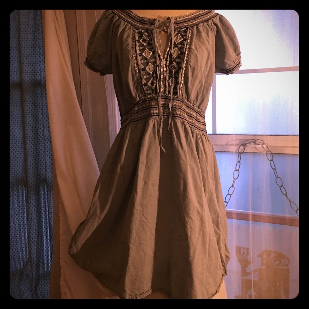 Light Blue/Gray Embroidered Frock