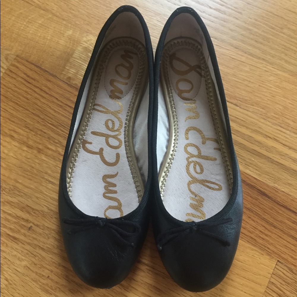 Nearly New, Leather Sam Edelman Black Flats