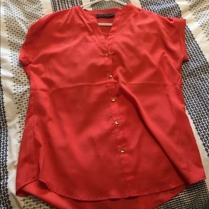 Orange button down blouse