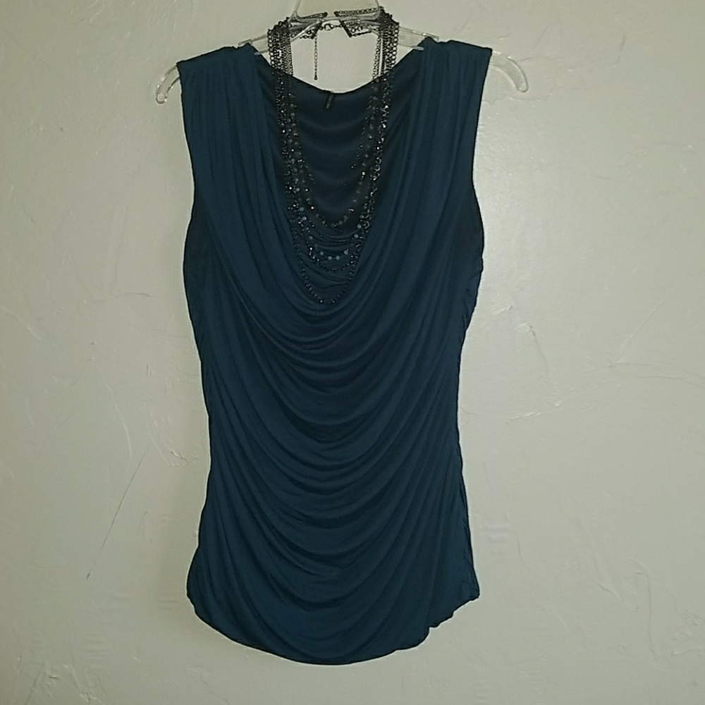 Maurices LG teal dress tank & necklace