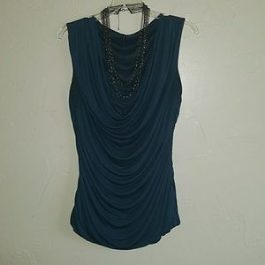 Maurices LG teal dress tank & necklace