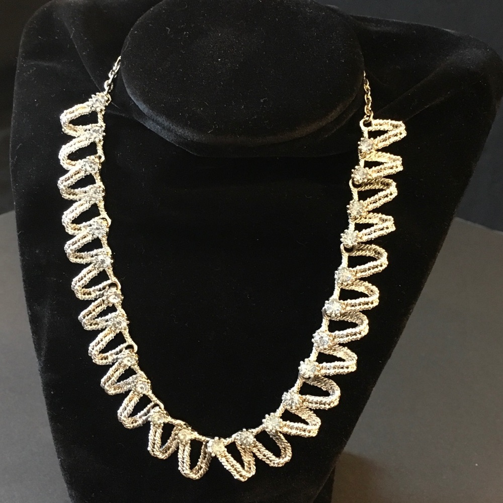 Vintage signed silver rope necklace