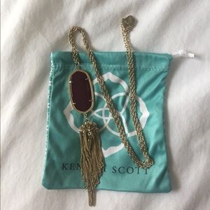 Kendra Scott Rayne necklace in maroon jade