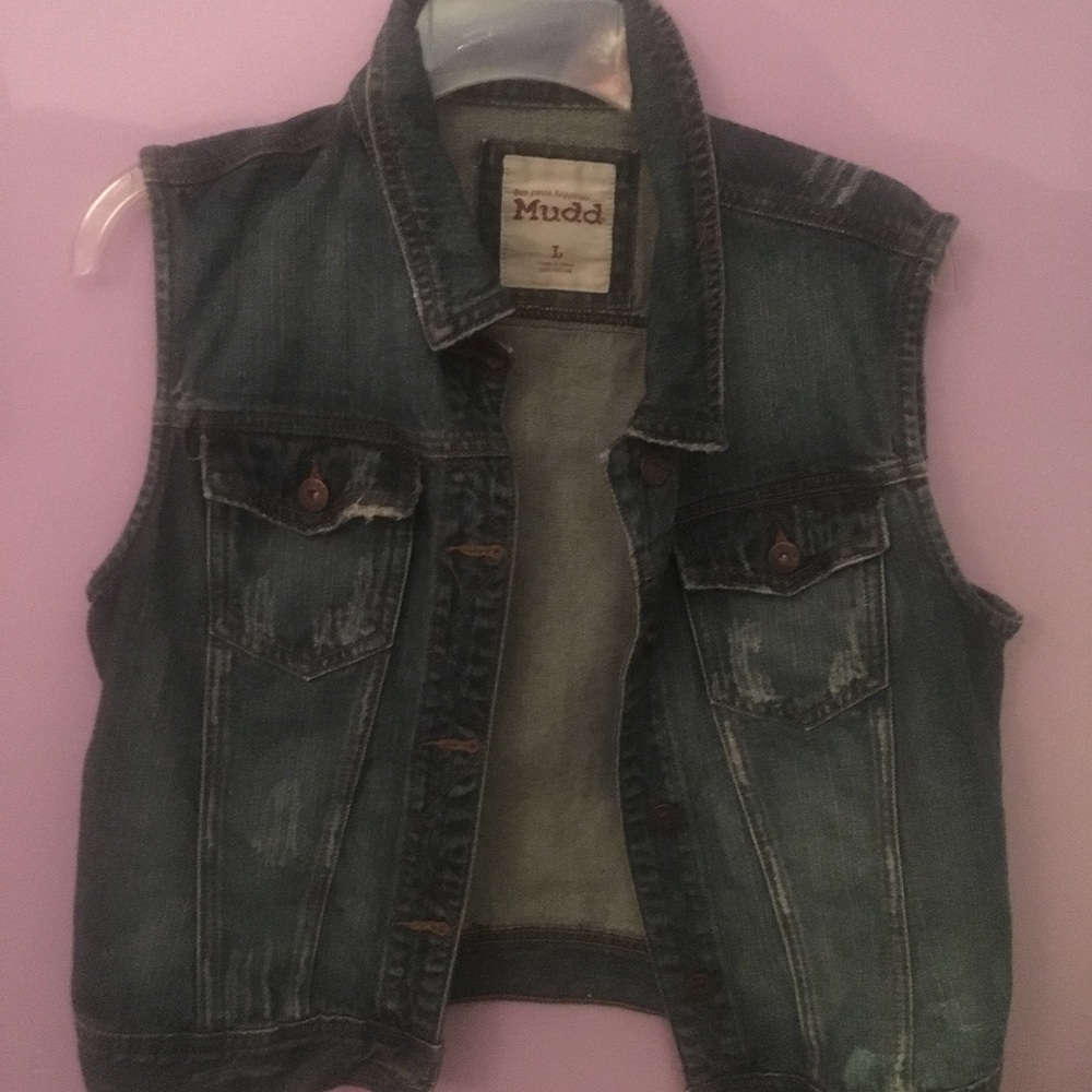 Mudd Medium Wash Denim Vest