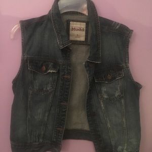 Mudd Medium Wash Denim Vest