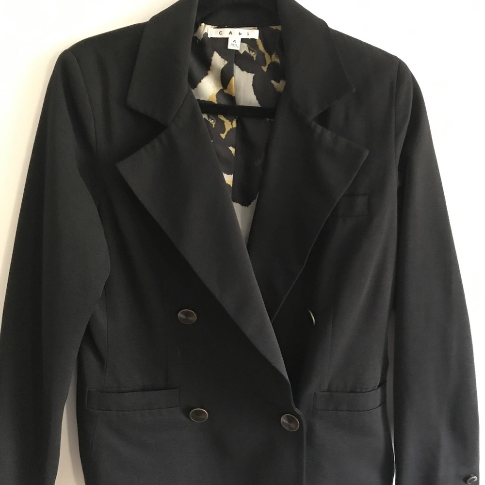 Black CAbi Blazer With Leopard Lining