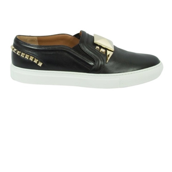 SOLDGivenchy Black Leather Studded SlipOn Sneakers - Picture 3 of 7