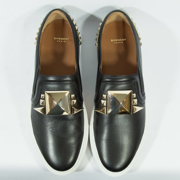 SOLDGivenchy Black Leather Studded SlipOn Sneakers - Picture 4 of 7