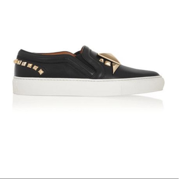 SOLDGivenchy Black Leather Studded SlipOn Sneakers - Picture 5 of 7