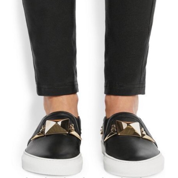 SOLDGivenchy Black Leather Studded SlipOn Sneakers - Picture 7 of 7