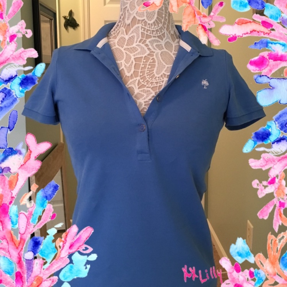 Lilly Pulitzer blue polo shirt.