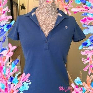 Lilly Pulitzer blue polo shirt.