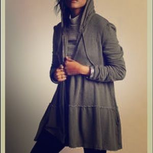 Free People Tiered Trapeze Zip Sweatshirt Hoodie