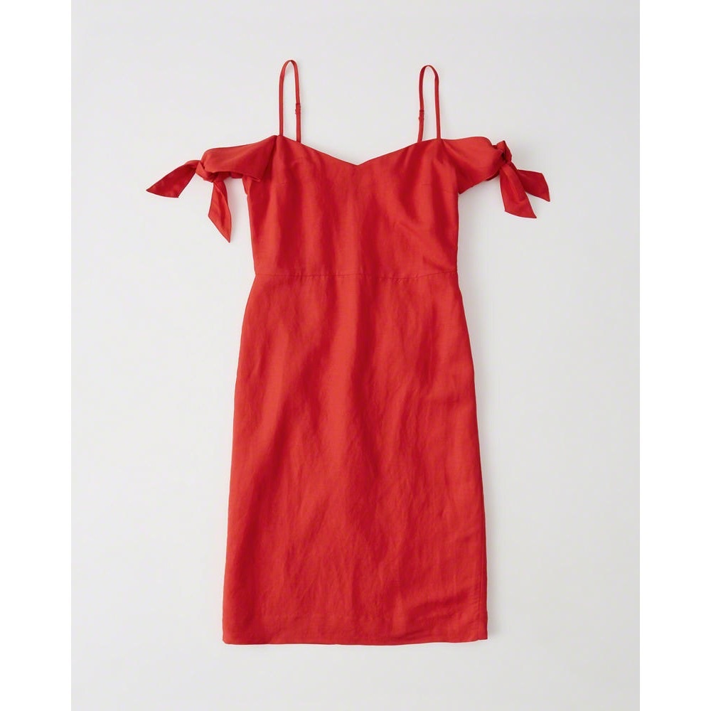 Tie shoulder midi dress