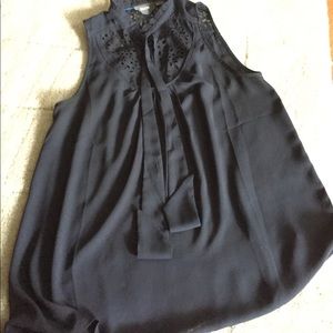 Navy sleeveless blouse