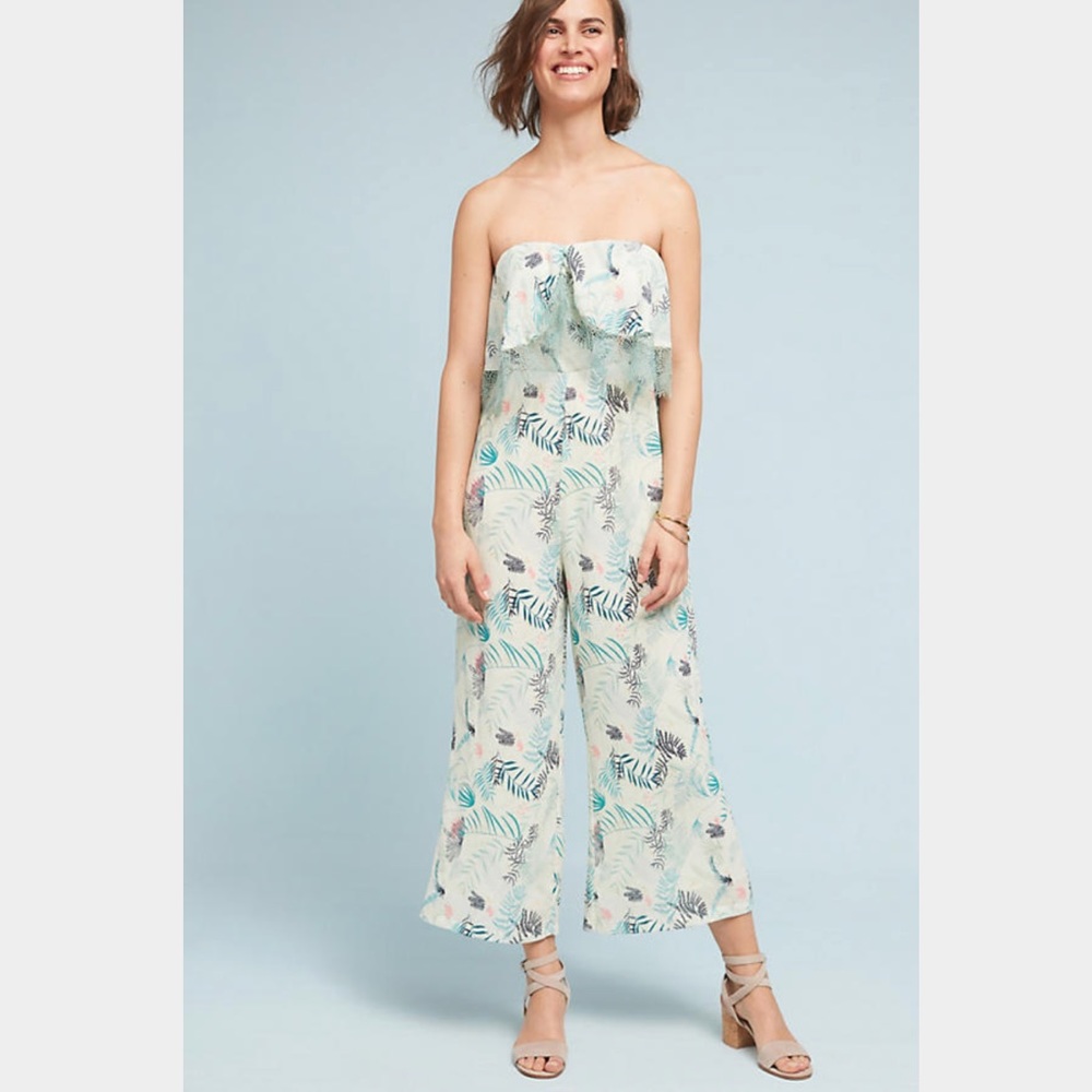 FoxieDox Rosabel Lace Ruffle Print Jumpsuit