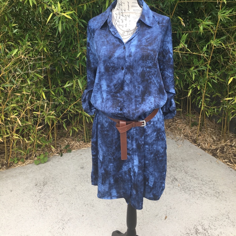 MK sophisticated tie dye shirt dress