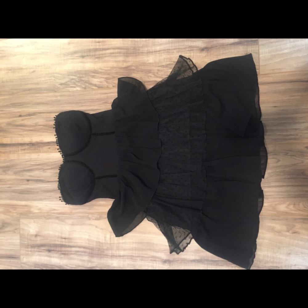 Olsenboye Black ruffled bustier dress