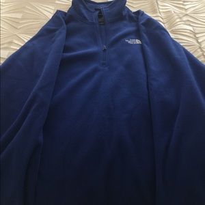 Men's royal blue 3/4 light weight fleece pullover