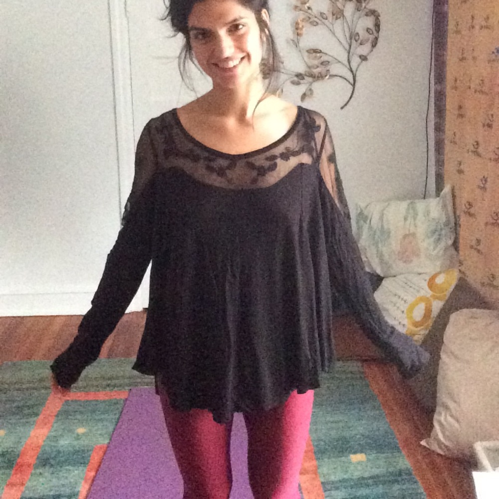 Free people black long sleeve