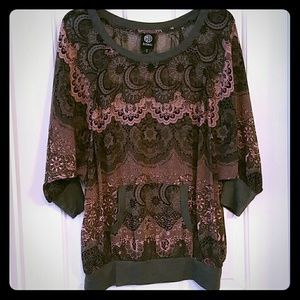 Sheer Gray and Pink top